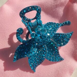 Blue Faux Crystal Hair Clip